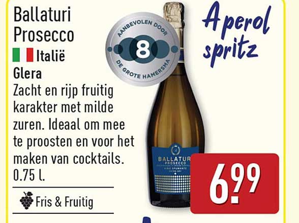 Ballaturi Prosecco Italië Glera Fris & Fruitig Aperol spritz