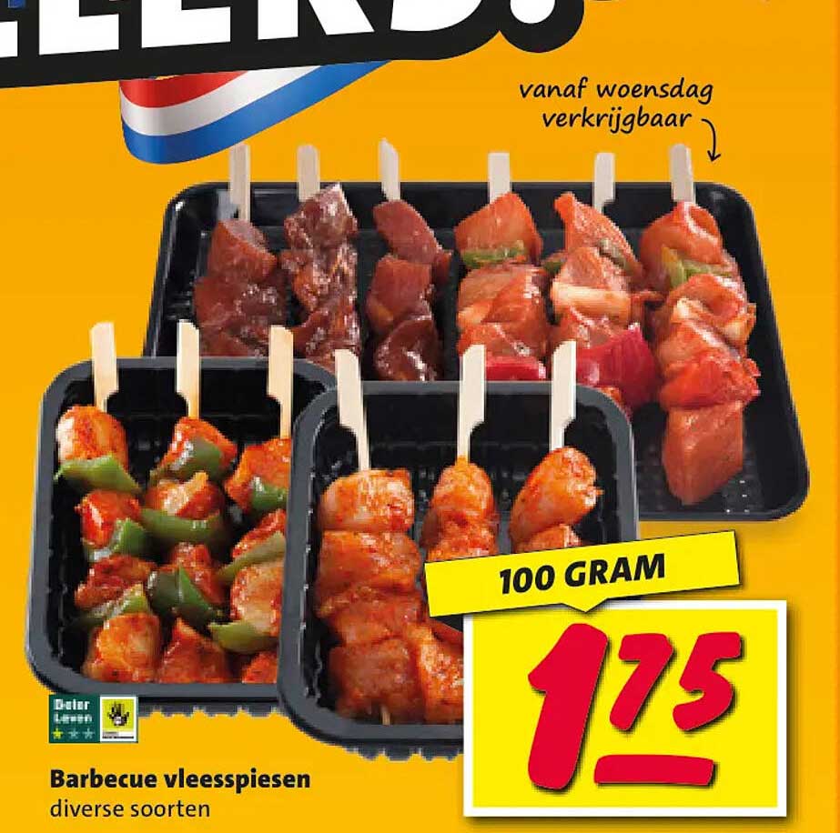 Barbecue vleesspiesen diverse soorten