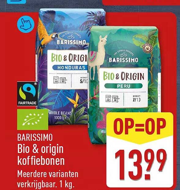 BARISSIMO Bio & origin koffiebonen Meerdere varianten verkrijgbaar. 1 kg. OP=OP