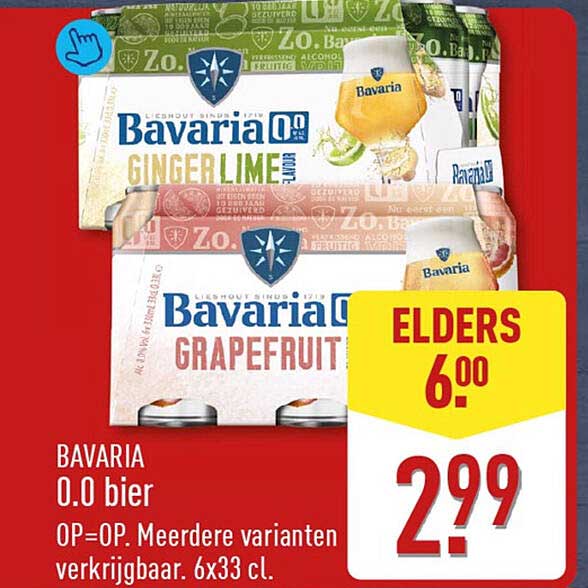 Bavaria 0.0 bier OP=OP. Meerdere varianten verkrijgbaar. 6x33 cl.