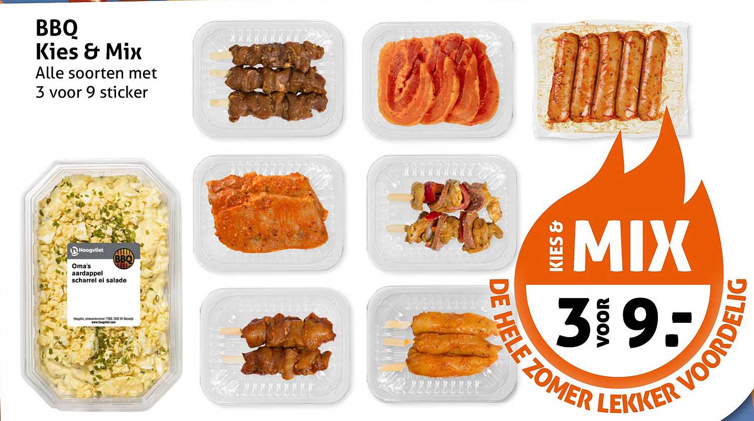 BBQ Kies & Mix Alle soorten met 3 voor 9 sticker