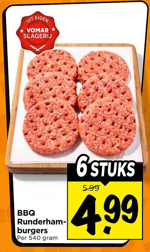 BBQ Runderhamburgers 6 stuks