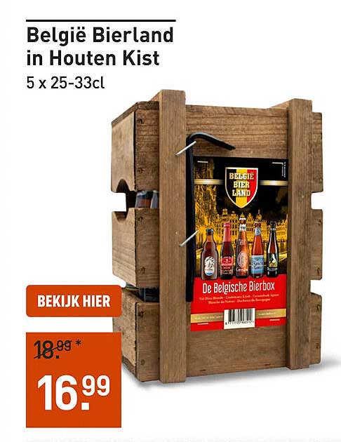 België Bierland in Houten Kist