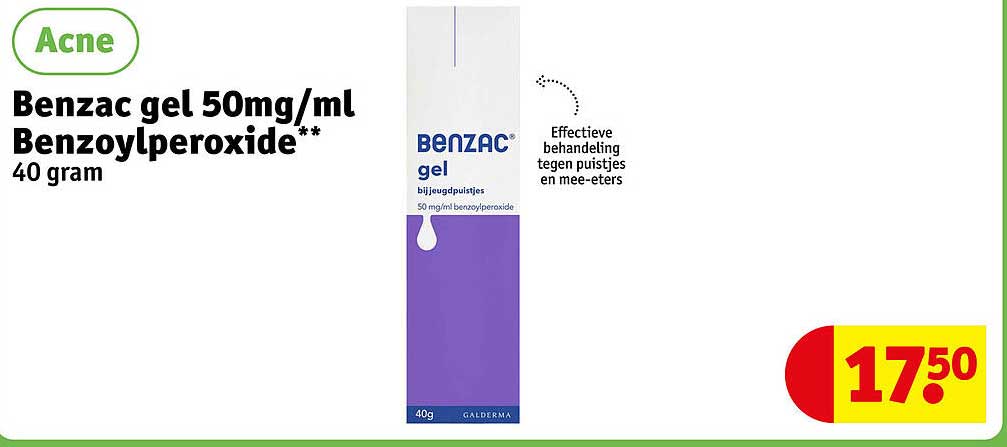 Benzac gel 50mg/ml Benzoylperoxide** 40 gram