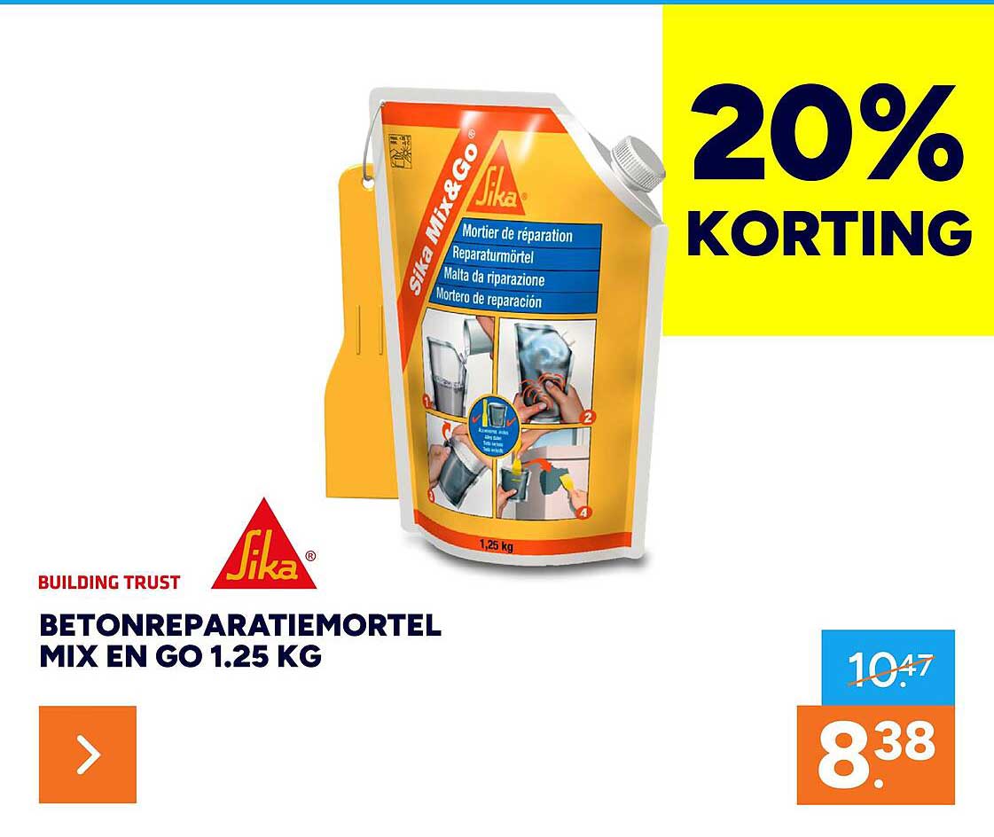 BETONREPARATIEMORTEL MIX EN GO 1.25 KG