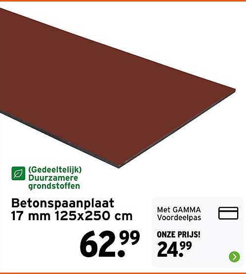 Betonspaanplaat 17 mm 125x250 cm