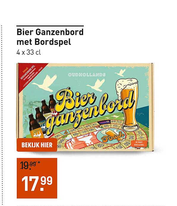 Bier Ganzenbord met Bordspel 4 x 33 cl