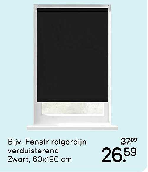 Bijv. Fenstr rolgordijn verduisterend Zwart, 60x190 cm