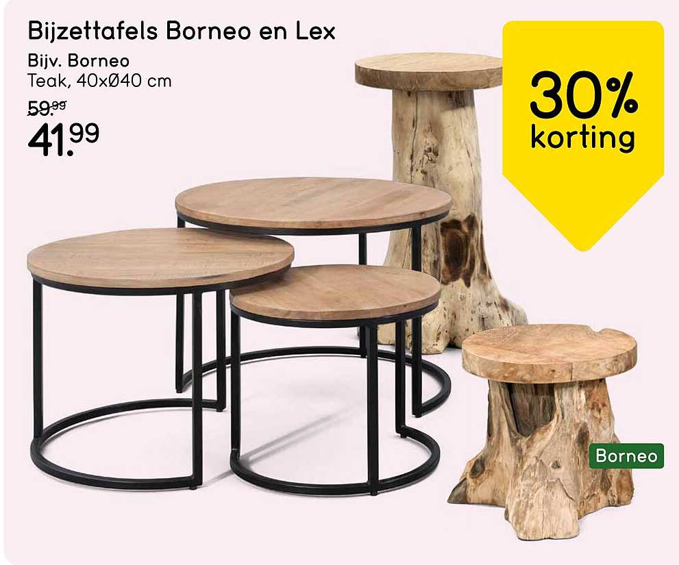 Bijzettafels Borneo en Lex