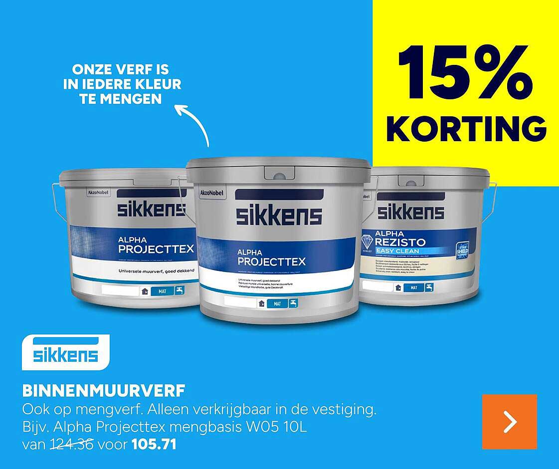 BINNENMUURVERF 15% KORTING