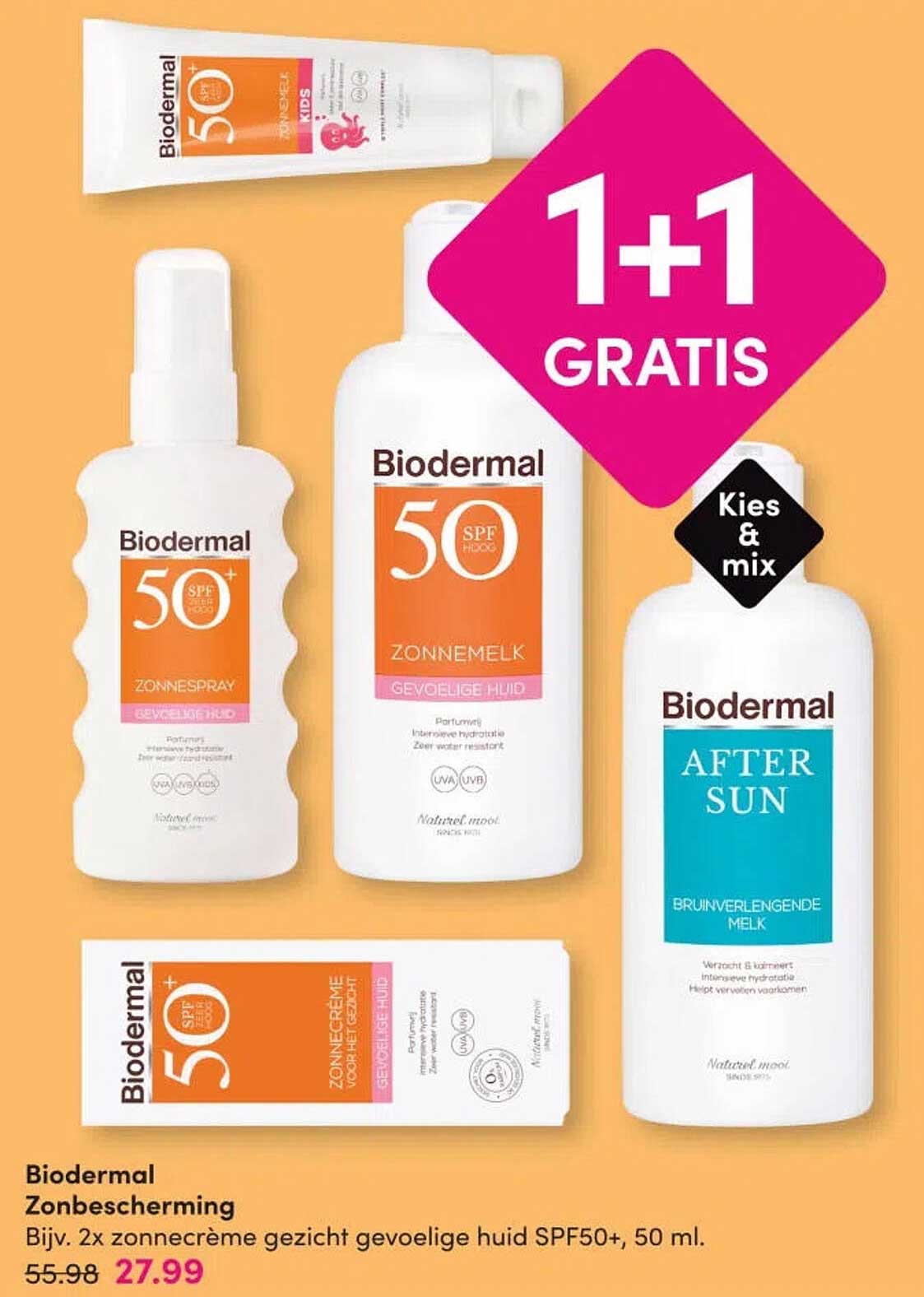 Biodermal Zonbescherming 1+1 GRATIS