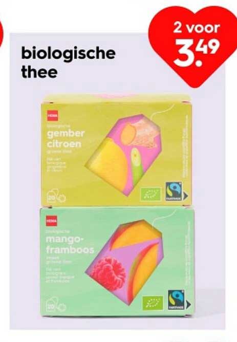 biologische thee 2 voor 3.49