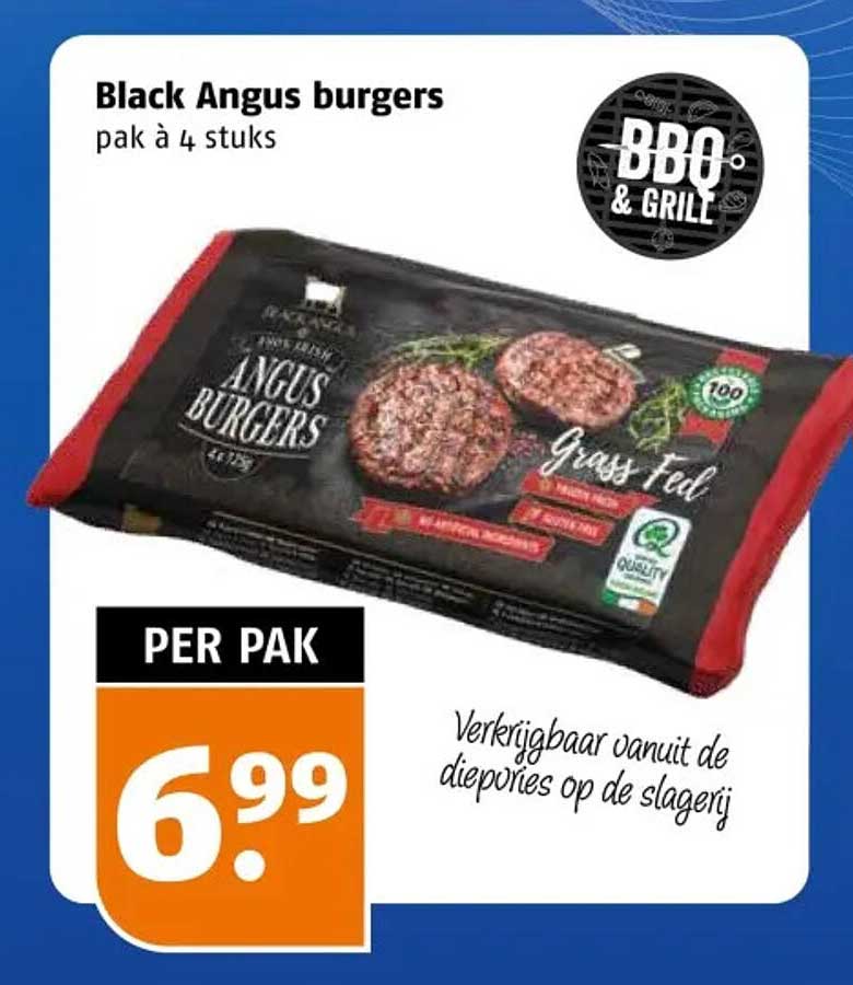 Black Angus burgers pak à 4 stuks
