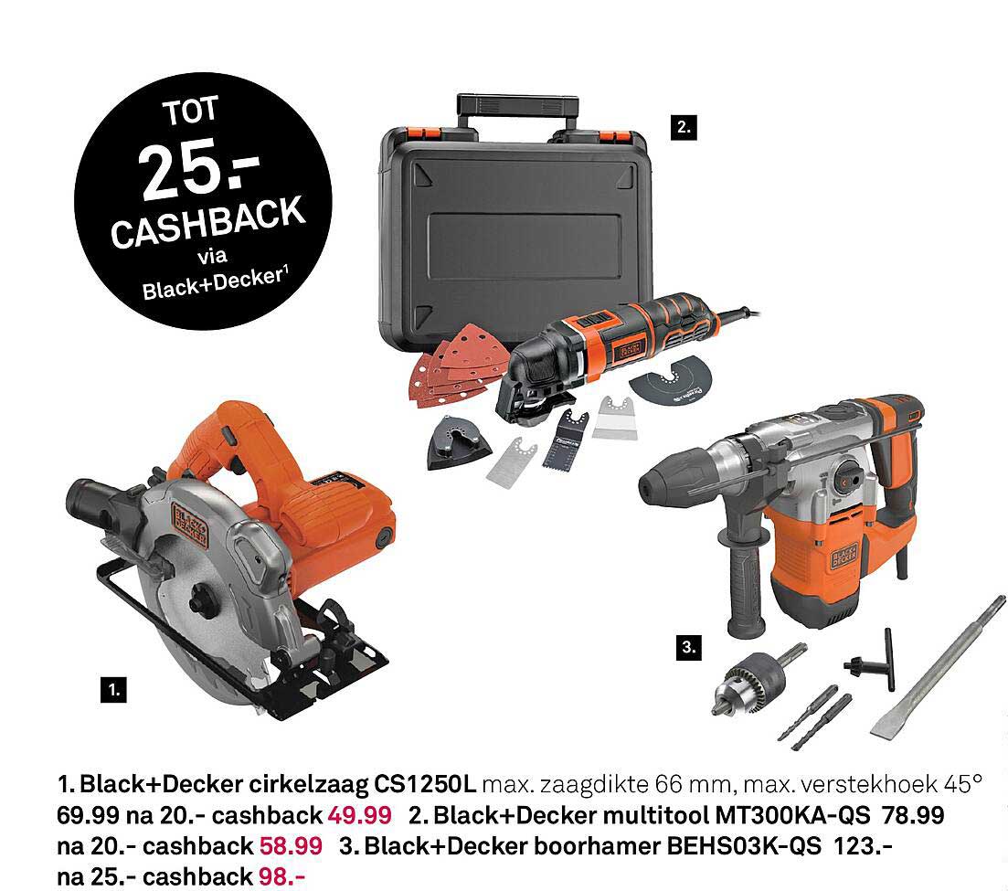 Black+Decker cirkelzaag CS1250L max. zaagdikte 66 mm, max. verstekhoek 45°