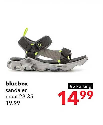 bluebox sandalen maat 28-35 €5 korting