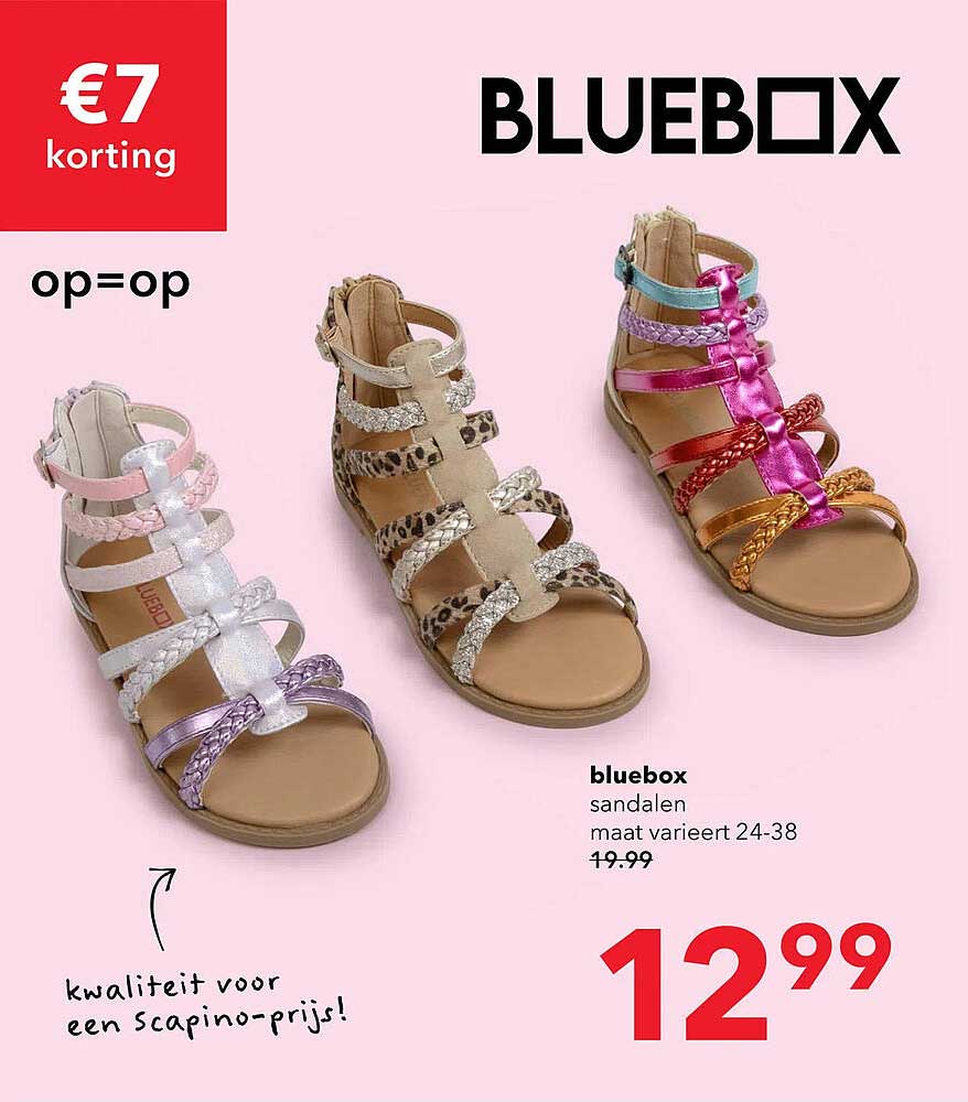 bluebox sandalen maat varieert 24-38