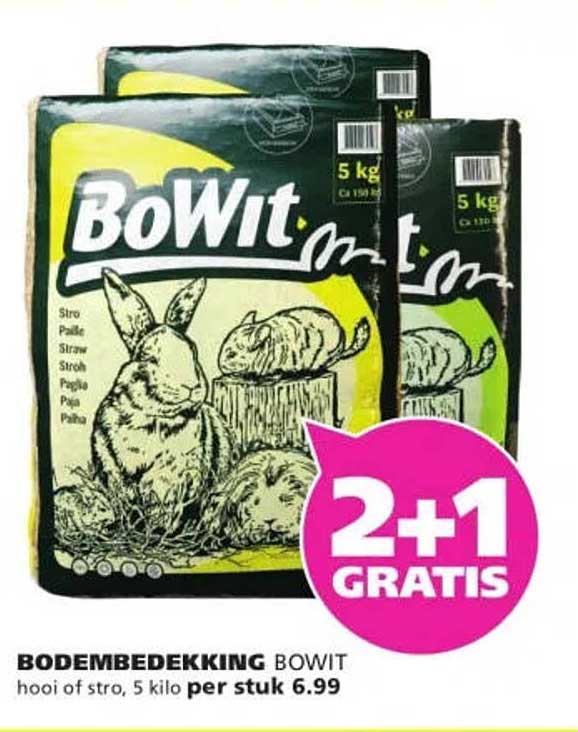 BODEMBEDEKKING BOWIT hooi of stro, 5 kilo per stuk 2+1 GRATIS