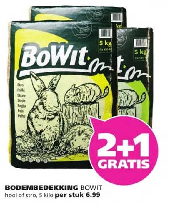 BODEMBEDEKKING BOWIT hooi of stro, 5 kilo per stuk 2+1 GRATIS