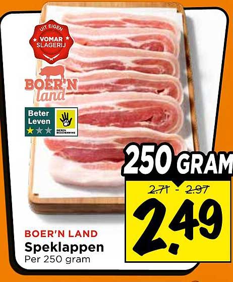 BOER'N LAND Speklappen Per 250 gram