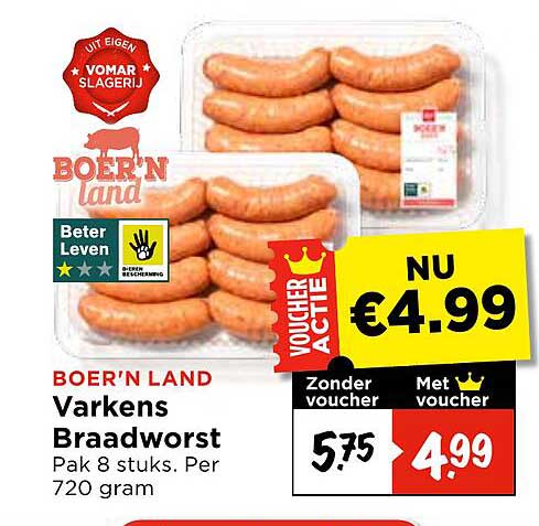 BOER'N LAND Varkens Braadworst