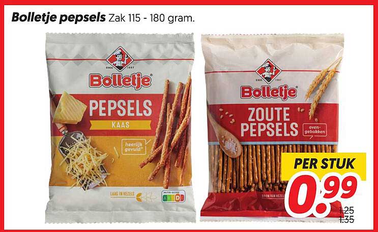Bolletje pepsels Zak 115 - 180 gram