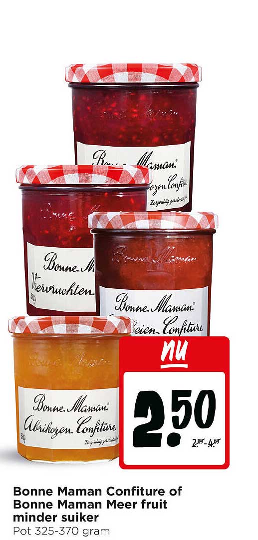 Bonne Maman Confiture of Bonne Maman Meer fruit minder suiker