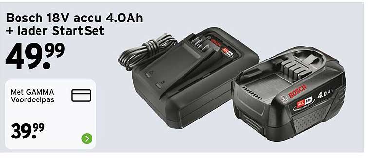 Bosch 18V accu 4.0Ah + lader StartSet