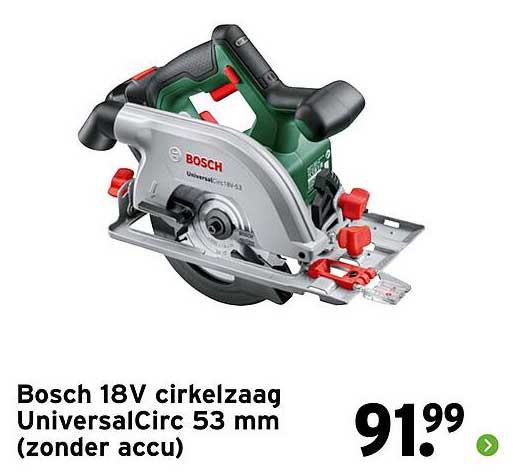 Bosch 18V cirkelzaag UniversalCirc 53 mm (zonder accu)