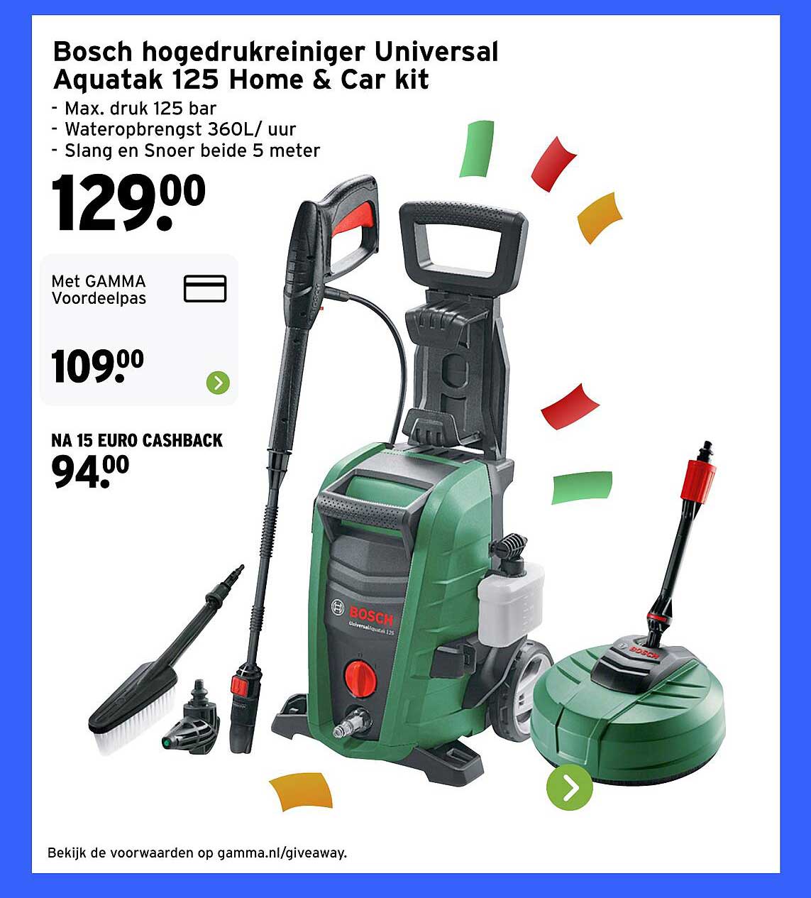 Bosch hogedrukreiniger Universal Aquatak 125 Home & Car kit