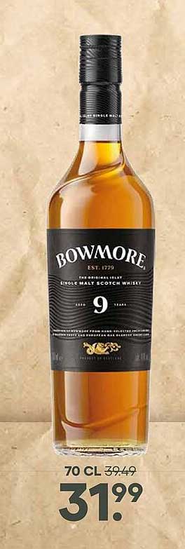 Bowmore 9 years single malt scotch whisky