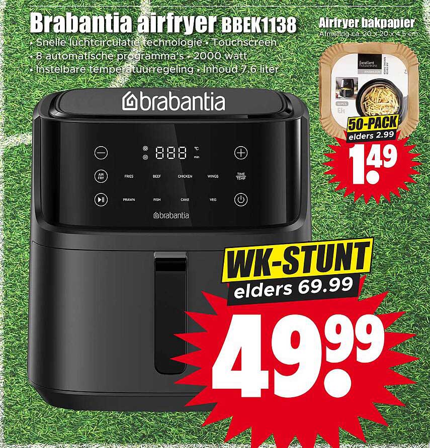 Brabantia airfryer BBEK1138 WK-STUNT