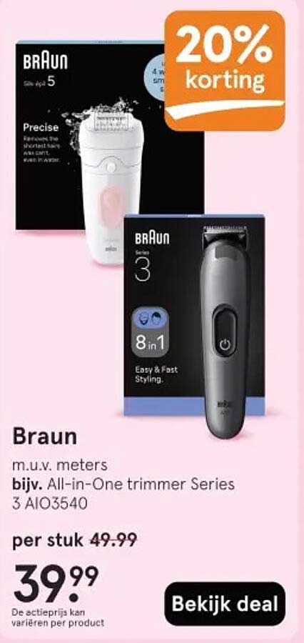 Braun m.u.v. meters bijv. All-in-One trimmer Series 3 AIO3540 20% korting