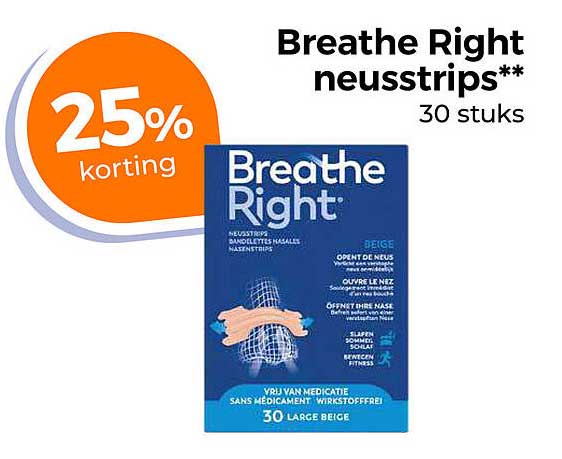 Breathe Right neusstrips** 30 stuks
