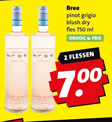 Bree pinot grigio blush dry fles 750 ml 2 flessen