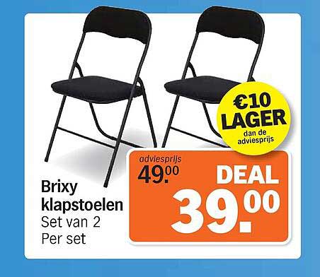 Brixy klapstoelen Set van 2 Per set DEAL 39.00 €10 LAGER dan de adviesprijs