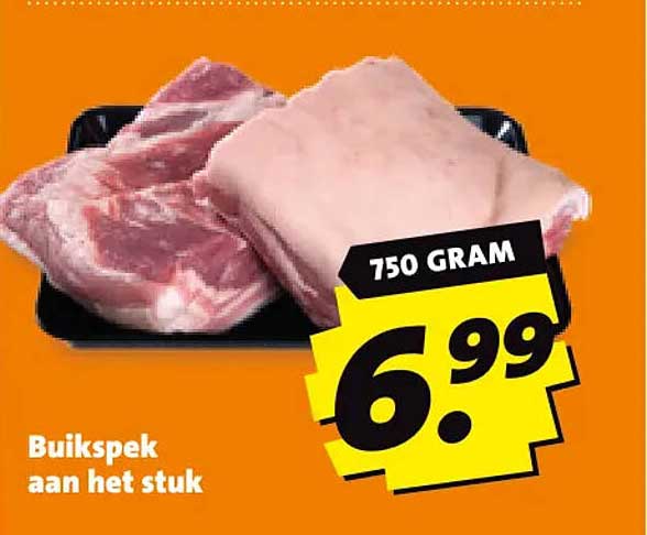 Buikspek aan het stuk 750 GRAM