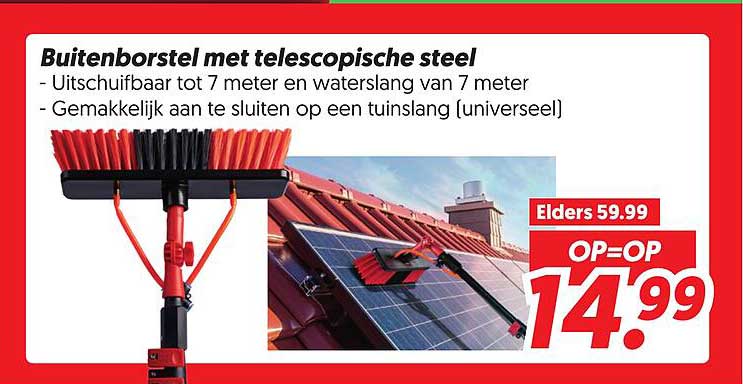 Buitenborstel met telescopische steel OP=OP