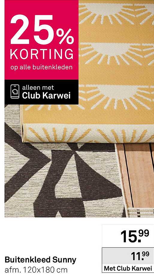 Buitenkleed Sunny afm. 120x180 cm