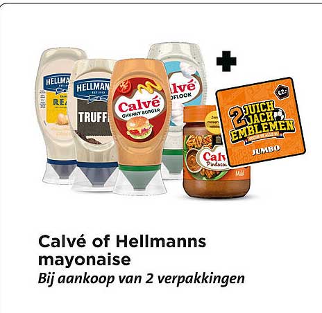 Calvé of Hellmanns mayonaise Bij aankoop van 2 verpakkingen