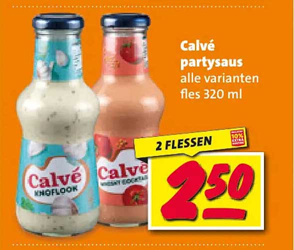 Calvé partysaus alle varianten fles 320 ml 2 FLESSEN