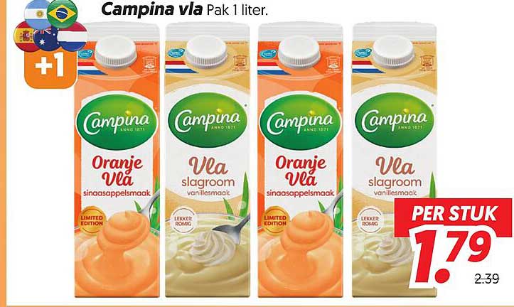 Campina vla Pak 1 liter +1