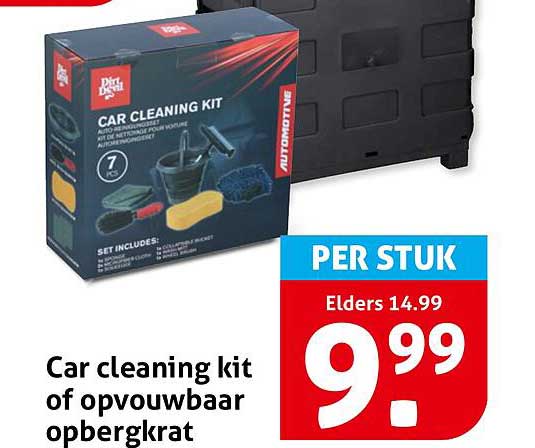 Car cleaning kit of opvouwbaar opbergkrat