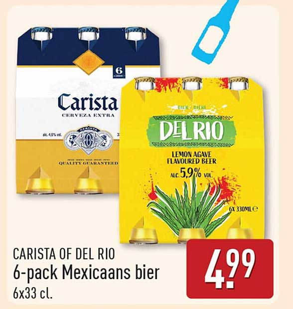 CARISTA OF DEL RIO 6-pack Mexicaans bier 6x33 cl.