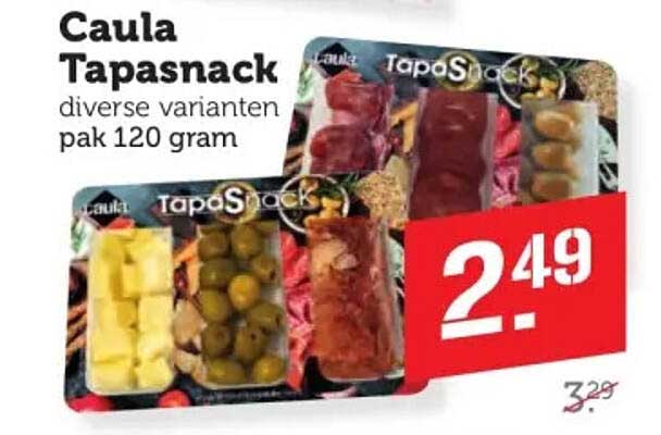 Caula Tapasnack diverse varianten pak 120 gram