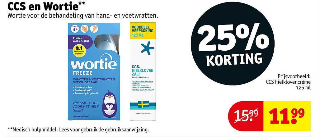 CCS en Wortie** 25% KORTING