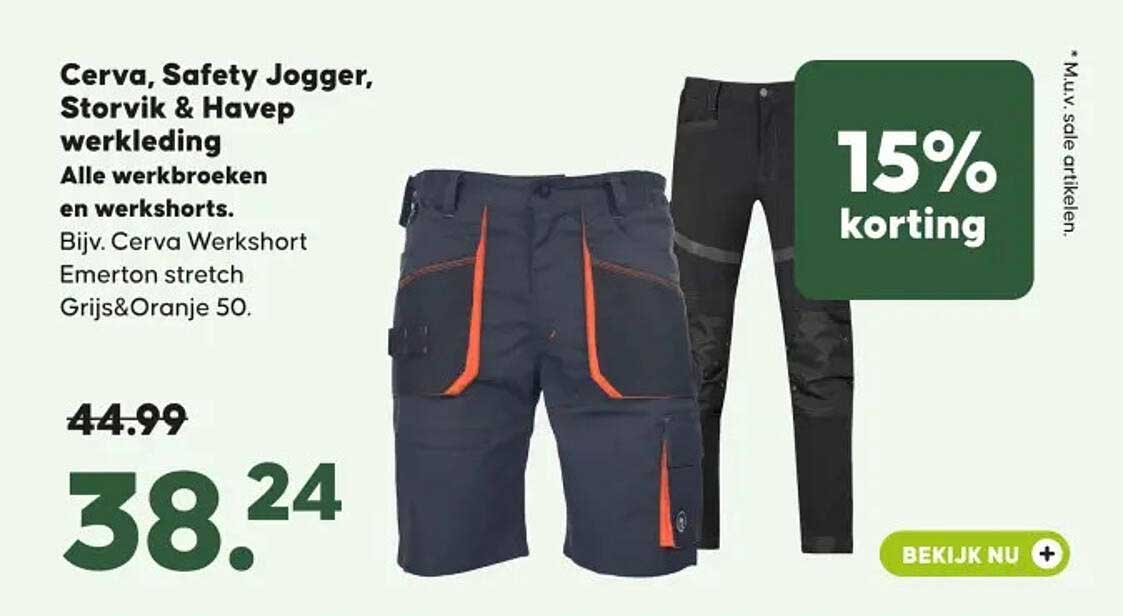 Cerva, Safety Jogger, Storvik & Havep werkkleding Alle werkbroeken en werkshorts.