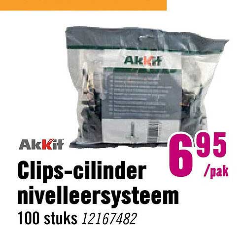 Clips-cilinder niveleersysteem 100 stuks