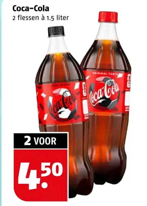 Coca-Cola 2 flessen à 1,5 liter 2 voor