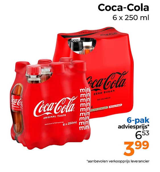Coca-Cola 6 x 250 ml 6-pak adviesprijs*