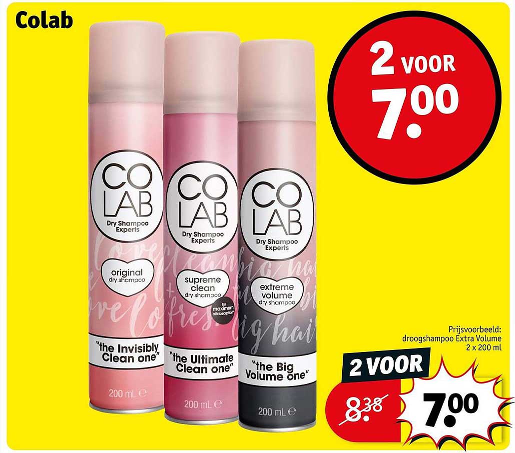 Colab droogshampoo 2 voor 7.00